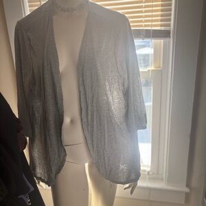 Women's Gray Open-Front Sweater